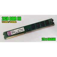 USED 2GB Samsung / Kingston / Hynix /  Corsair / Apacer / DDR3-1333MHZ / PC3 10600 /PC3 10600U / 2R 