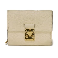 LOUIS VUITTONPortefeuille Métis Compact（現款）LV 標誌花卉壓紋象牙色 S 型鎖扣對折卡包零錢包 RFID IC 晶片 Monogram Empreinte C