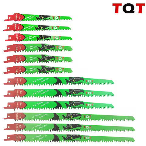 10Pcs 6-9.5-12Inch Long Reciprocating Saw Blades 5-6Tpi Hcs 150mm Saber for Cutting Wood Pvc for Bos