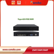 4ch Tuya 8MP 5MP CCTV POE NVR 4-Channel 8 million Graffiti IPC Surveillance Hard Disk Video Recorder