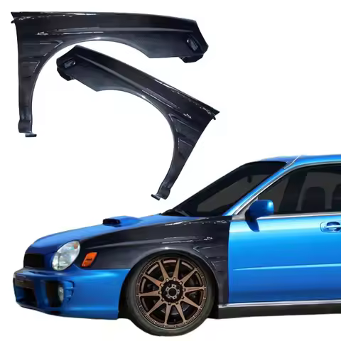 Real Carbon Front Vented Fenders Wings Panel GT-Style Replace for Subaru Impreza WRX Sedan 2002-03 (