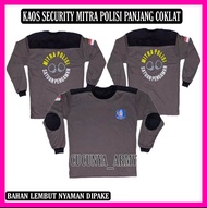 Mitra Polisi Kaos satpam terbaru Coklat Panjang 2021 Baju Seragam Security Petugas Keamanan Cokelat