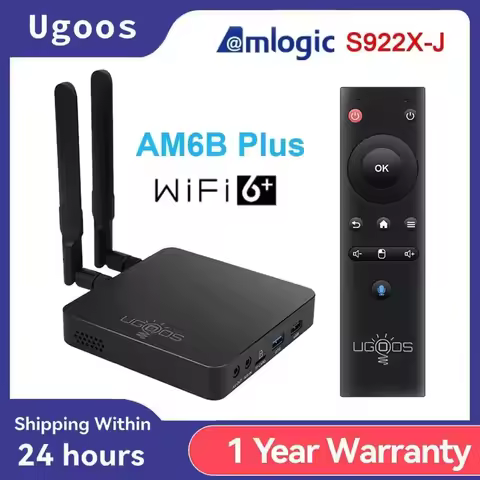 Ugoos AM6B Plus Amlogic S922X-J Android 9 Smart TV Box 4GB DDR4 32GB Wifi 6 1000M BT5.0 4K Set Top B