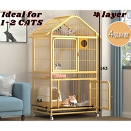 4 Layer Extra HEAVY DUTY Up to 3 Cats Sangkar Kucing Besar Large Cat House Indoor Dog Cage
