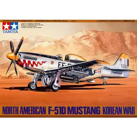 Tamiya 61044 1/48 North American F-51D Mustang Korean War Airplanese Assembly Model Building Kits fo