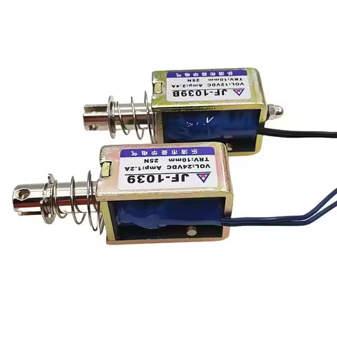 2PCS JF1039 1039B DC 12V Linear Pull Push Solenoid 25N Force 10mm Stroke Industrial Electromagnetic 
