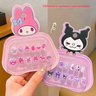 Kids Wearing Nails Safe Non-Toxic Little Girl Cute Nail Children Waterproof Stickers Cartoon O2Q8