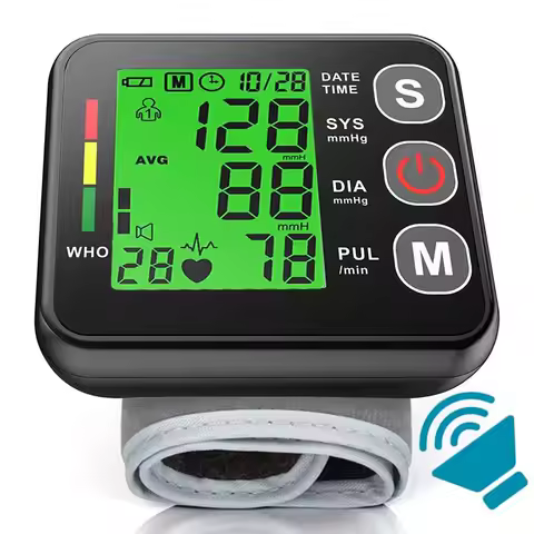 Electronic Bp Monitors High Accurate BP Monitors English Voice Wrist Blood Pressure Monitor Tonomete