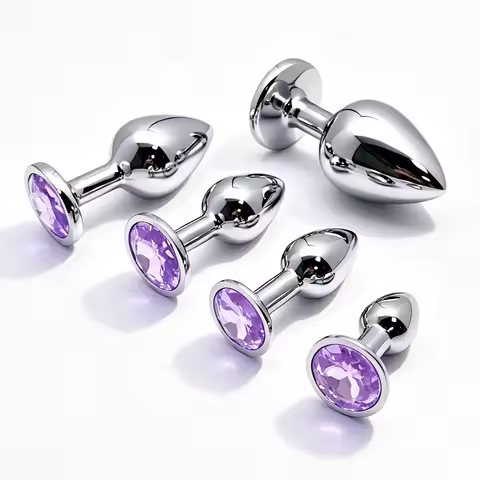5 Size butt plug Metal anal plug Jewelry base beginner to expert G-point massage dildos adult women 