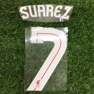 Jersey nameset for suarez 7 liverpool home 2010/12 name set nns