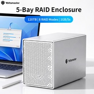 Yottamaster 5 Bay Hard Drive Enclosure USB C SATA HDD Enclosure for 2.5"/3.5" Inch SATA HDD/SSD Alum