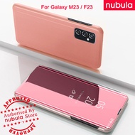 NUBULA For Samsung Galaxy M23 F23 5G (6.6")inch Flip Casing Luxury Plating Mirror Clamshell Galaxy F
