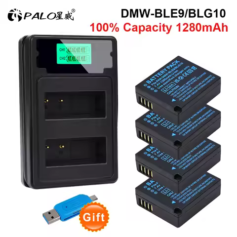 PALO DMW-BLG10 BLG10 BLG10E BLE9 BLE9E Battery With LCD USB Charger for Panasonic LUMIX GF3 GF5 GF6 