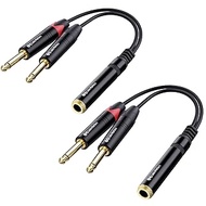 Cable Matters 2-Pack 1/4 TRS to Dual TS Stereo Audio Splitter Cable (Dual 1/4 Inch TS to TRS Female 