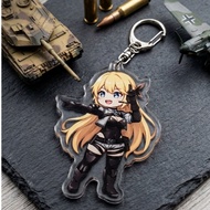 GANTUNGAN Keychain Keychain/ Warthunder Waifu Tank Leopard Elsa Game Keychain +500% Booster Silver L