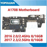 Tested Laptop A1708 Motherboard For Macbook Pro 13" Retina A1708 Logic Board i5 i7 8GB 16GB 2016 201