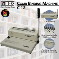 iTBOX Comb Binding Machine C-12 | Heavy Duty Comb Binder | A4 Paper Puncher Binding | Document Binde