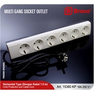 Broco Electrical 15360-KP55 Stop Kontak 6 Lubang (CP Dengan Kabel)
