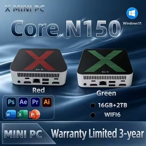 Energy Saving 2026 X Mini PC Intel N150 16GB RAM 1TB/2TB SSD WiFi 6 BT 5.2 Win11 4K Display Small PC