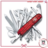 VICTORINOX Swiss Champ Translucent Red Swiss Army Knife, a multi-functional knife with 33 features i