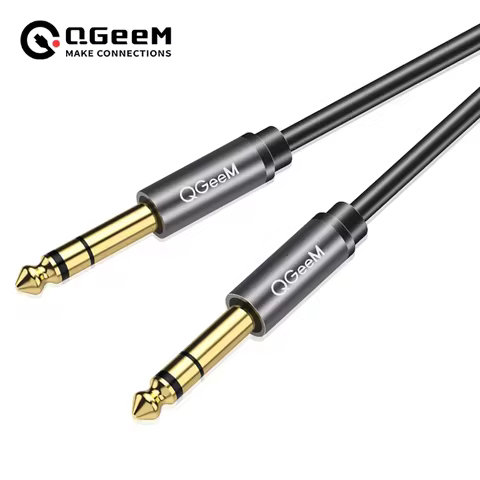 QGeeM 6.5mm 6.35mm Jack Audio Cable 6.35 Jack Male to Male Aux Cable 1m 2m 3m for Guitar Mixer Ampli