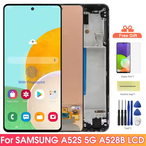 A52S 5G Display Screen Replacement, for Samsung Galaxy A52s 5G A528 A528B A528B/DS Lcd Display Digit