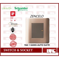 SCHNEIDER ZENCELO SERIES 16A 1 GANG AUTOGATE WALL SWITCH / WHITE / SILVER BRONZE