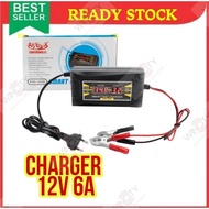 WSS Sunchonglic FON-1206 Charger 12V 6A Digital Car Battery Charger Pengecas Bateri Kereta Motor