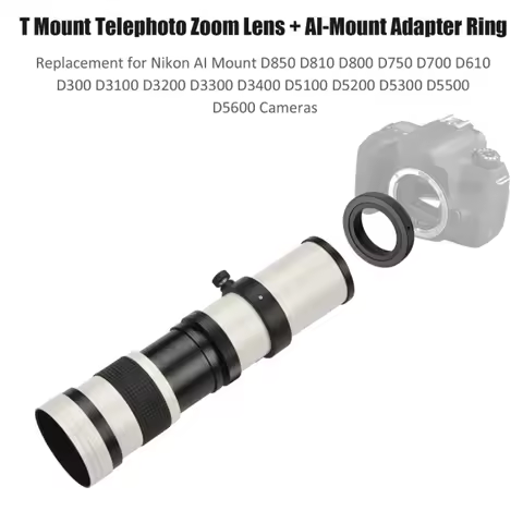 Camera MF Super Telephoto Zoom Lens 420-800mm F/8.3-16 T Mount with Universal 1/4 Thread for Canon N