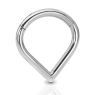 ASTM F136 Titanium piercing Jewelry Drop shape Hinged Segments Ring piercing titanium