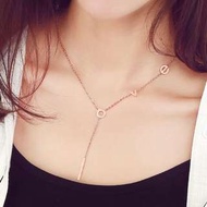 18K玫瑰金項鍊女鈦鋼彩金時尚鎖骨鏈