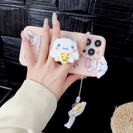 Samsung Galaxy M30 A40S A6 2018 A6S A6 Plus J8 2018 A8 M20 M10 M14 M54 F54 2018 A8S A8 Plus 2018 Cute Cartoon Cinnamon Dog Phone Case With Doll and Holder Lanyard