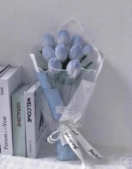 情人節-馬卡龍藍色鬱金香永生花