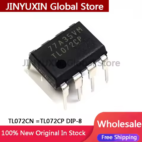 5-100Pcs TL072CN TL072 TL072C TL072CP DIP-8 = NJM072D 072D Amplifiers - Op Amps Dual Low Noise JFET 