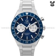 TIMEX TW2Y55900 Men's Analog Watch Q TIMEX CONTINENTAL Chronograph Panda Dial Quartz 40mm SS Bracele