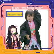 [QTakasi] KIDS COSPLAY COSTUME NEZUKO KIMETSU NO YAIBA HAORI YUKATA KIMONO JAPAN ANIME