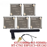 5Pcs/1pc HT-CT62 ESP32C3 SX1262 Bluetooth-compatible BLE LoRa LoRaWAN Node WiFi Wireless Module 433-