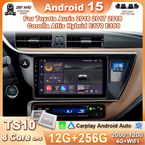 Car Radio Android 15 For Toyota Auris 2016 2017 2018 Corolla Altis Hybrid E170 E180 Carplay Android 