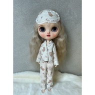 Small Cloth blythe Doll Clothes Bear Pajamas OB24 azone 19 Joint Body Can Wear