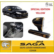 [Saga VVT R3] Proton Saga R3 Style Leather Gear Knob Cover Handbrake Cover Proton Saga Car Interior 