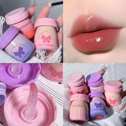 Milk Bottle Lip Frozen Water Gloss Mirror Face Lip Frozen Through Not Easy to Stain Cup Women's Lips
