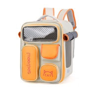 QQPET กระเป๋าสัตว์เลี้ยง กระเป๋าแมว  กระเป๋าสุนัข ม่านบังแดดสองด้าน  ความจุขนาดใหญ่ กระเป๋าหลายช่อง