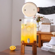 High Temperature Resistant Wine Glass Bottle With Faucet, Glass Tea Cold Kettle, Fruit Tea Bucket, C
