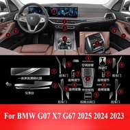 For BMW G07 X7 G67 2025 2024 Protective Film Accessories Interior Transparent TPU Gear Panel GPS Nav