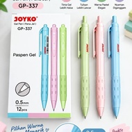 (Price: 1 Box contains 12 pcs) JOYKO GP-337 Pastel Series Black Ink Ballpoint Pen
