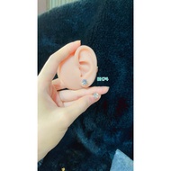 Lani-BH74 diamond earrings with large, luxurious main stone made of high-quality materials