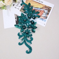 XDH2490 3D Embroidery Beaded Flower Applique For Wedding Dress, Bridal Gown And Stage Costume, DIY L