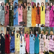 FLAT2112 FF0031 : LADY DIANA DRESS เดรสแต่งระบาย เดรสออกงาน เดรสงานแต่ง  เดรสสาวอวบ เดรสสาวพลัส