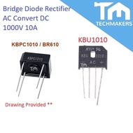 KBPC1010 / BR610 / KBU1010 KBU 1010 Rectifier Bridge Diode Silicon 10A 1000V Rectify Convert AC to D