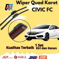 HONDA Quad Wiper Rubber 4 Rubber Car Civic FC FramelessHONDA 1 Set Kiri and Right Without Iron Frame